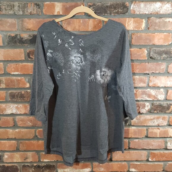 Apt. 9 2-Piece 3/4 Sleeve Jersey Knit Floral Pajama Top & Pants Women's XXL - Picture 2 of 10